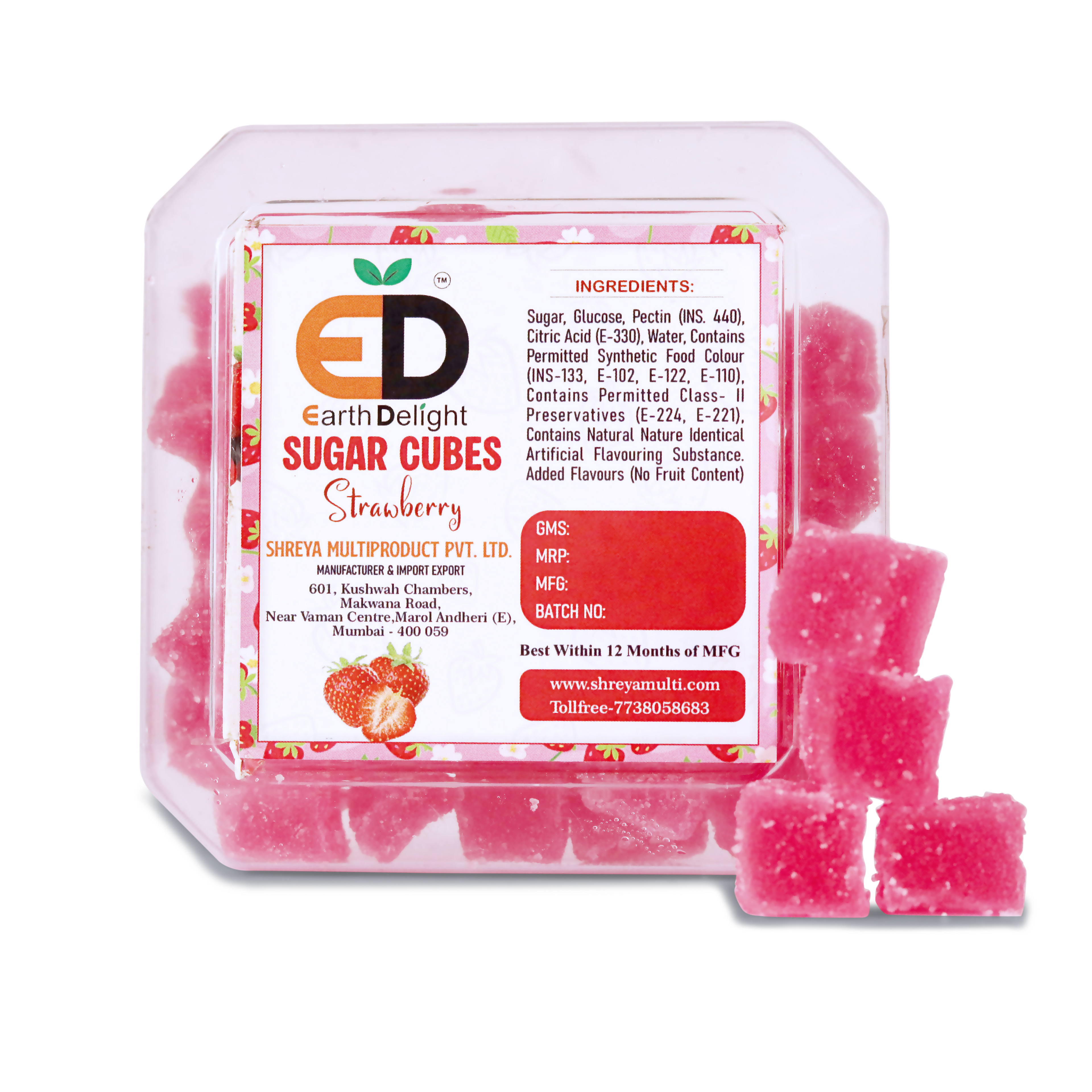 Strawberry Sugar Cube